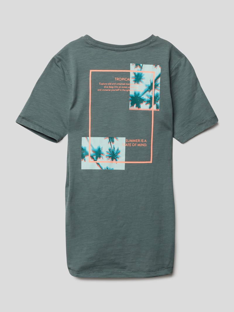 T-Shirt mit Motiv-Print in dunkelgrün