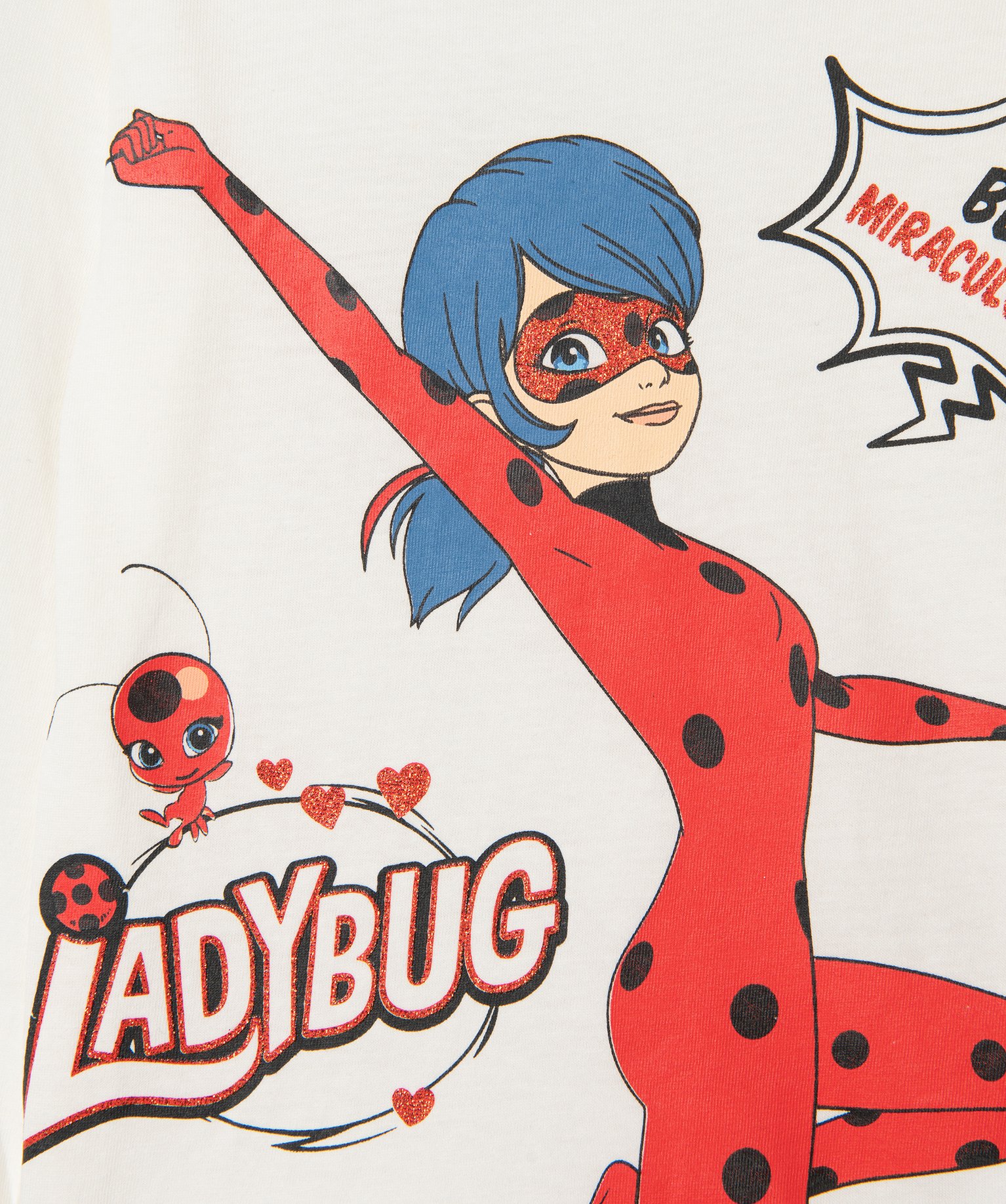Tee-shirt fille à manches longues imprimé - Miraculous blanc | GEMO