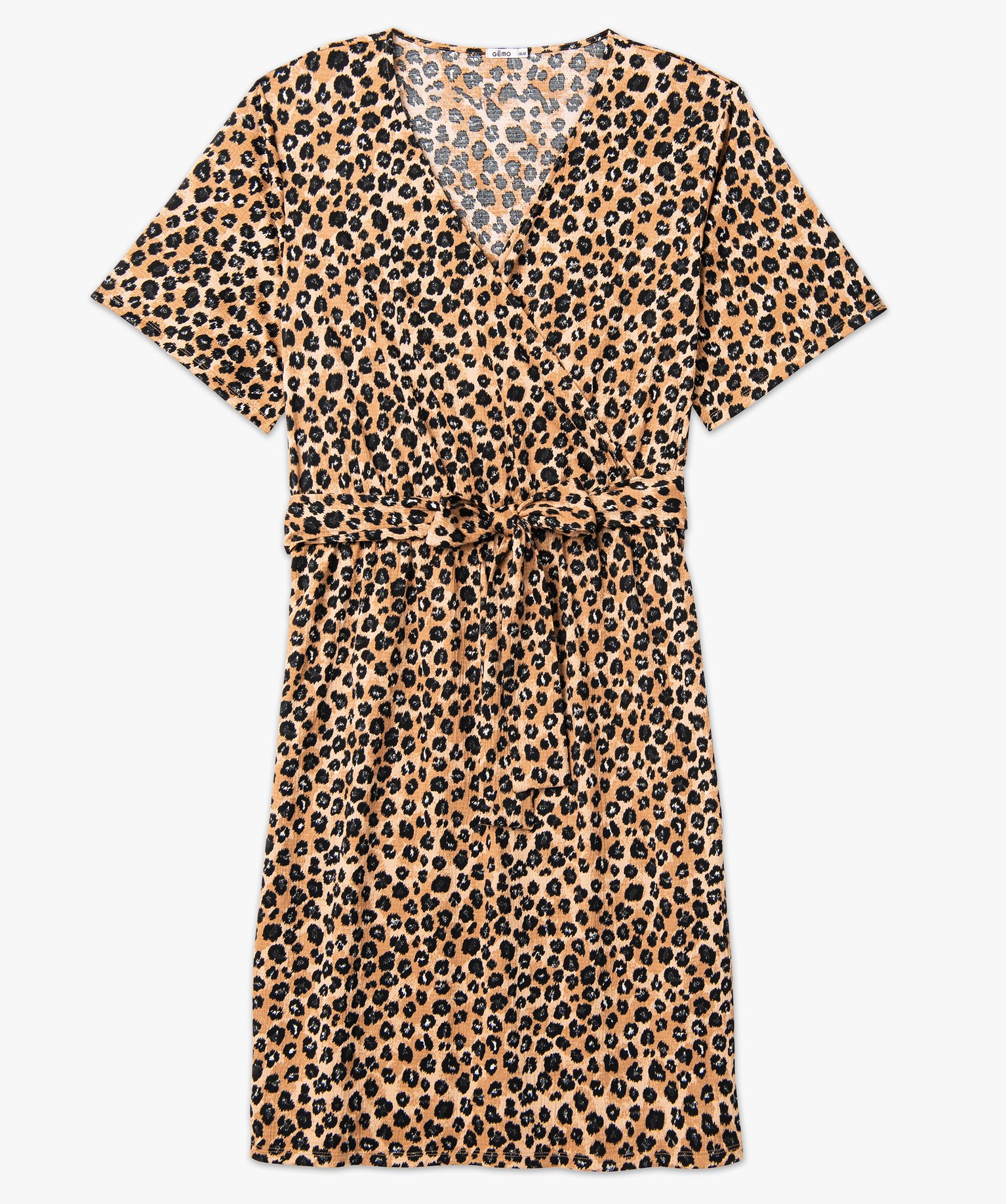 Robe imprimée à manches courtes femme grande taille imprime | GEMO