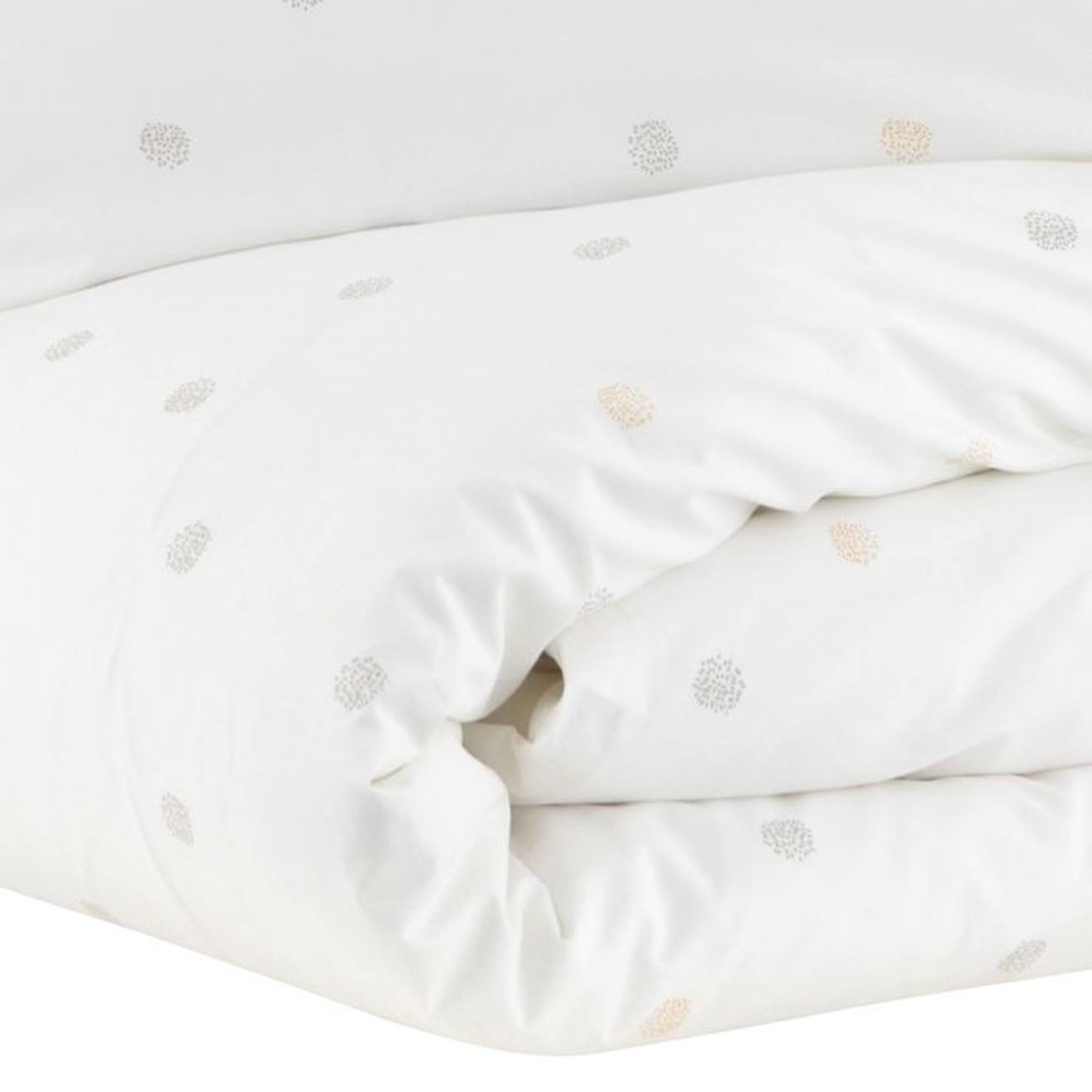 Parure de lit à pois 100x140 cm en coton bio* Pompom beige