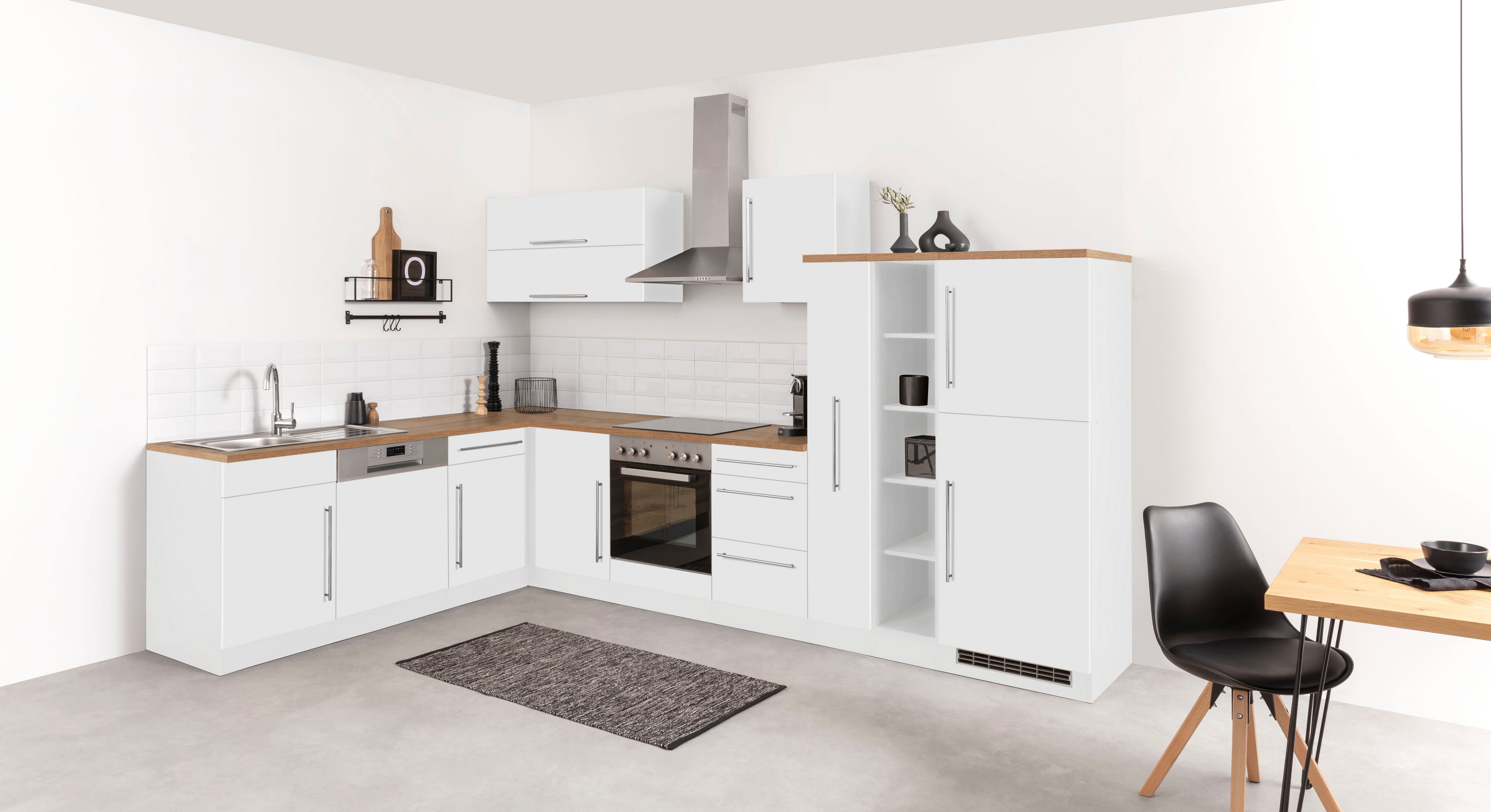 HELD MÖBEL Winkelküche Samos, mit E-Geräten, Stellbreite 340/220 cm