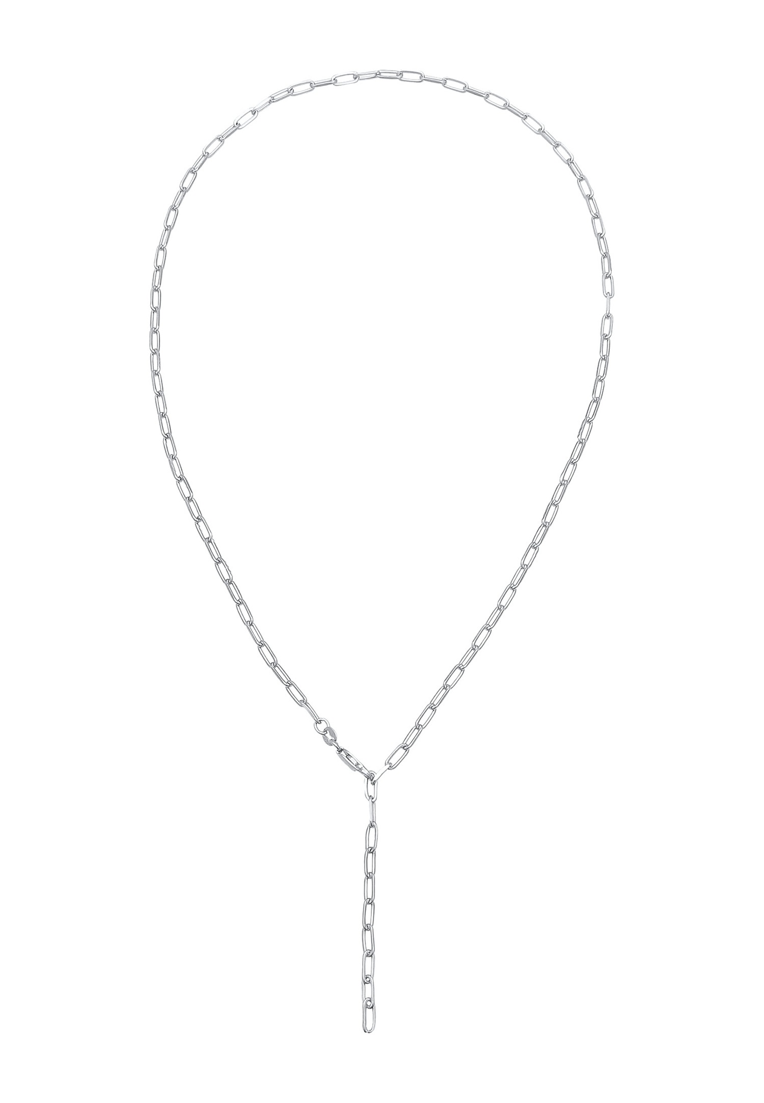 Collana a Y da donna Elli con maglie ovali, robusta e senza tempo, in argento sterling 925 placcato oro.