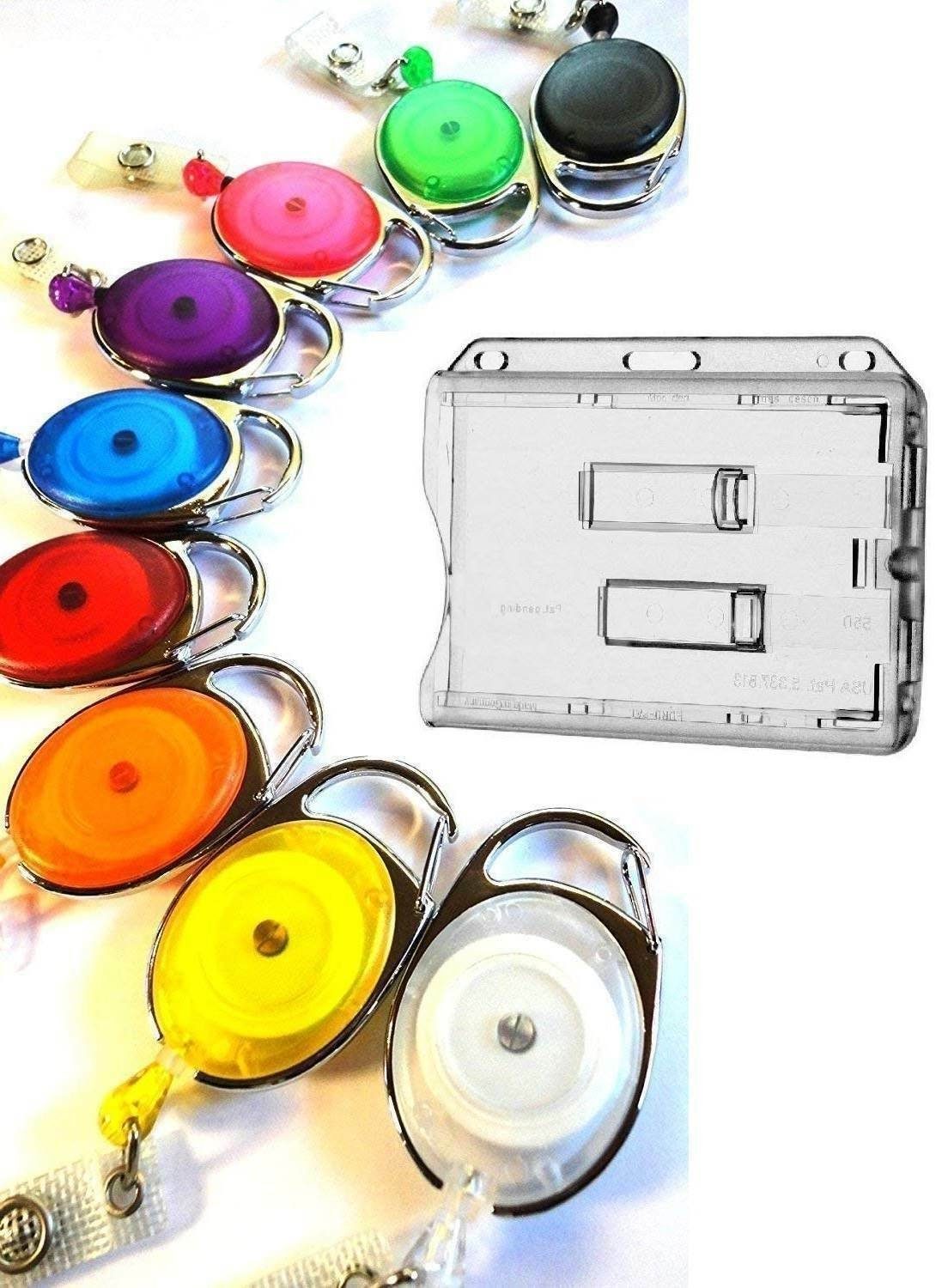 Waizmann.IDeaS Schlüsselanhänger Set Ausweisset - Ausweisjojo Jojo Kartenhülle Kartenhalter für 2 Karten