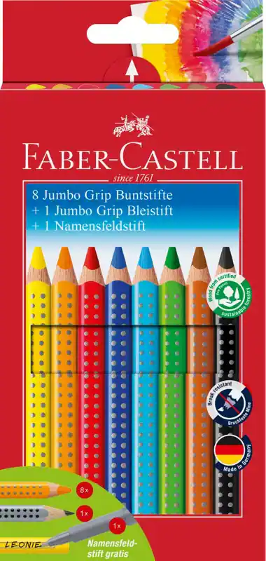 Faber-Castell Colour Grip Buntstift Farbig sortiert Jumbo-Grip 10 Stück