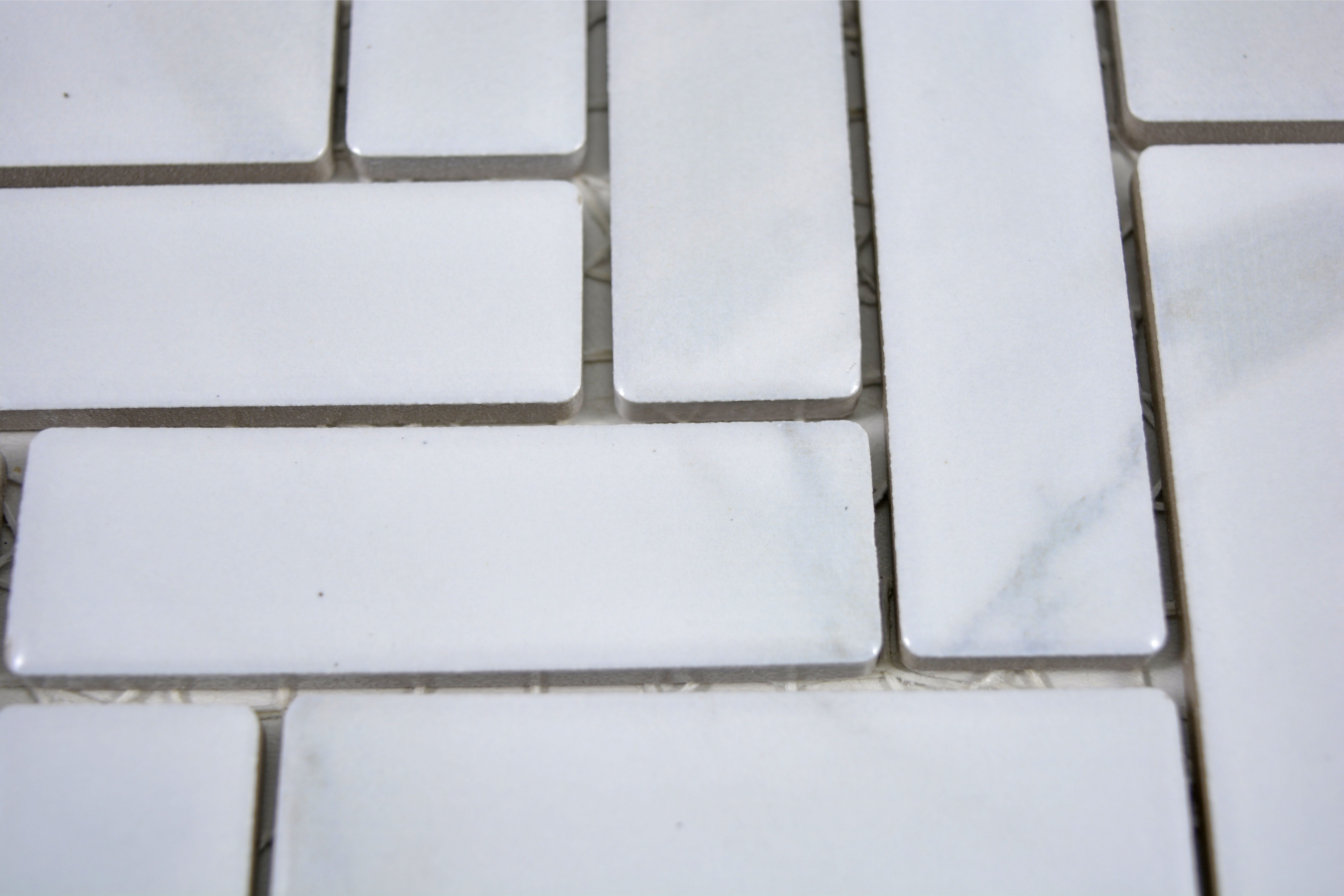 Mosani Mosaikfliesen Rechteckiges Keramikmosaik Mosaikfliesen weiß matt / 10 Matten