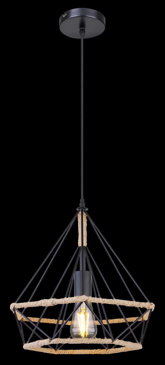 Globo Lighting - ULLEU - Hängeleuchte Metall schwarz, 1x E27