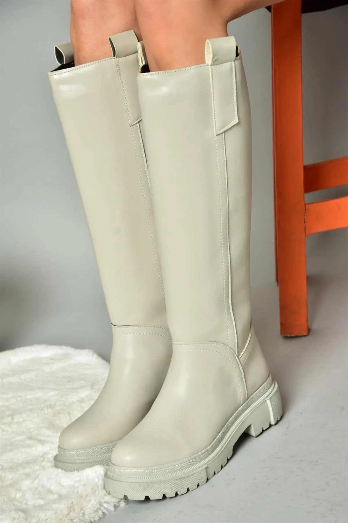 Fox Shoes  R973201109 Graue Damenstiefel mit dicker Sohle