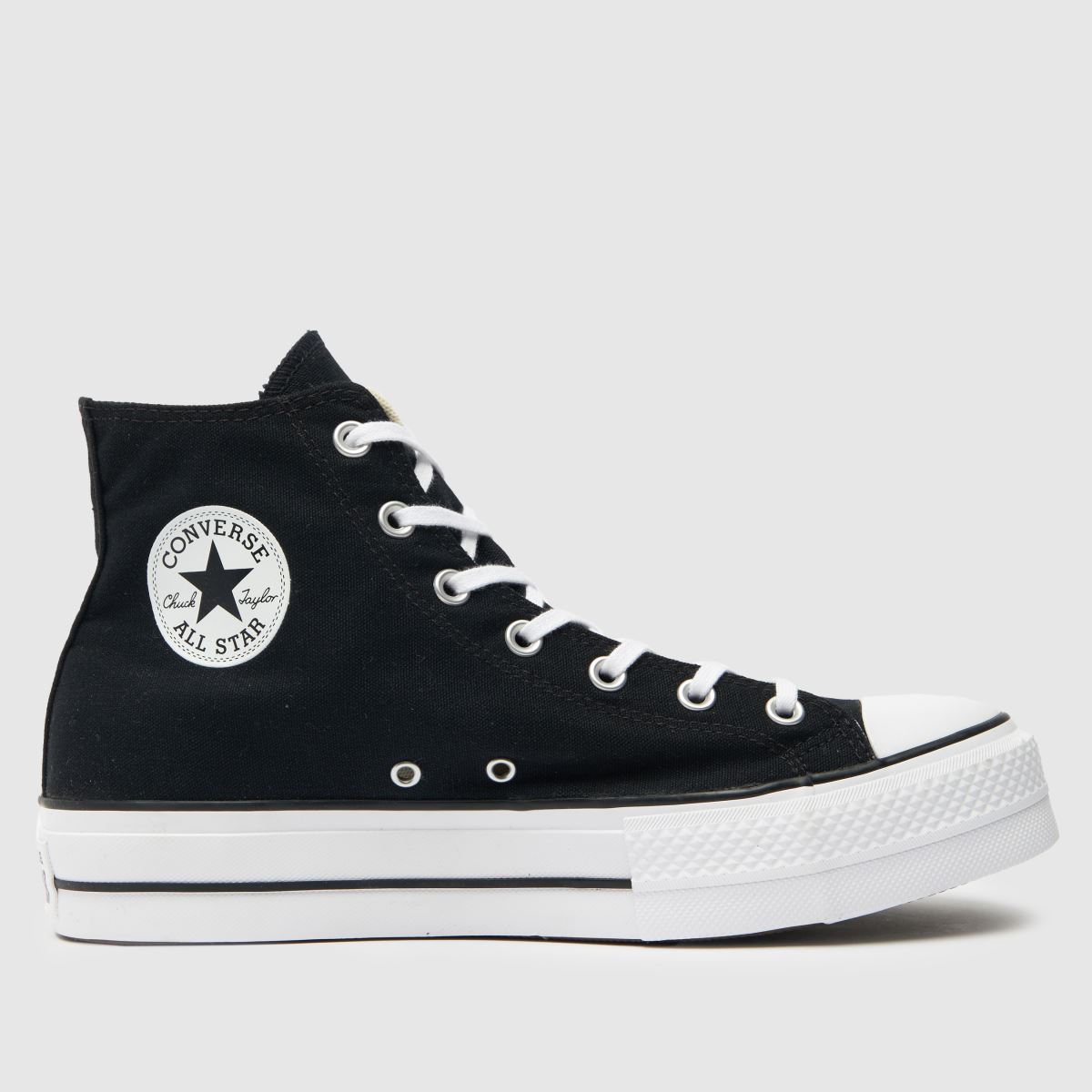 Converse – All Star – Lift – Svarta och vita höga sneakers