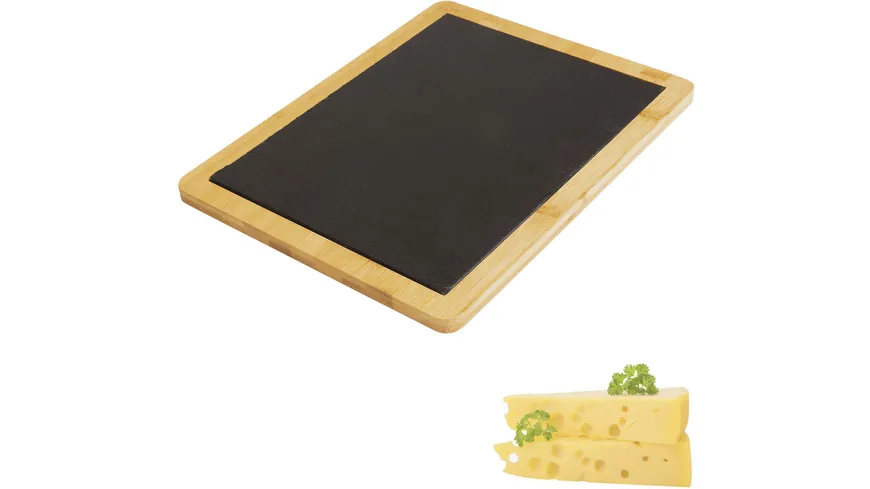 WESTMARK Servierplatte »Tapas + Friends«, Schiefer in Bambus, 32 x 25 x 1,2 cm