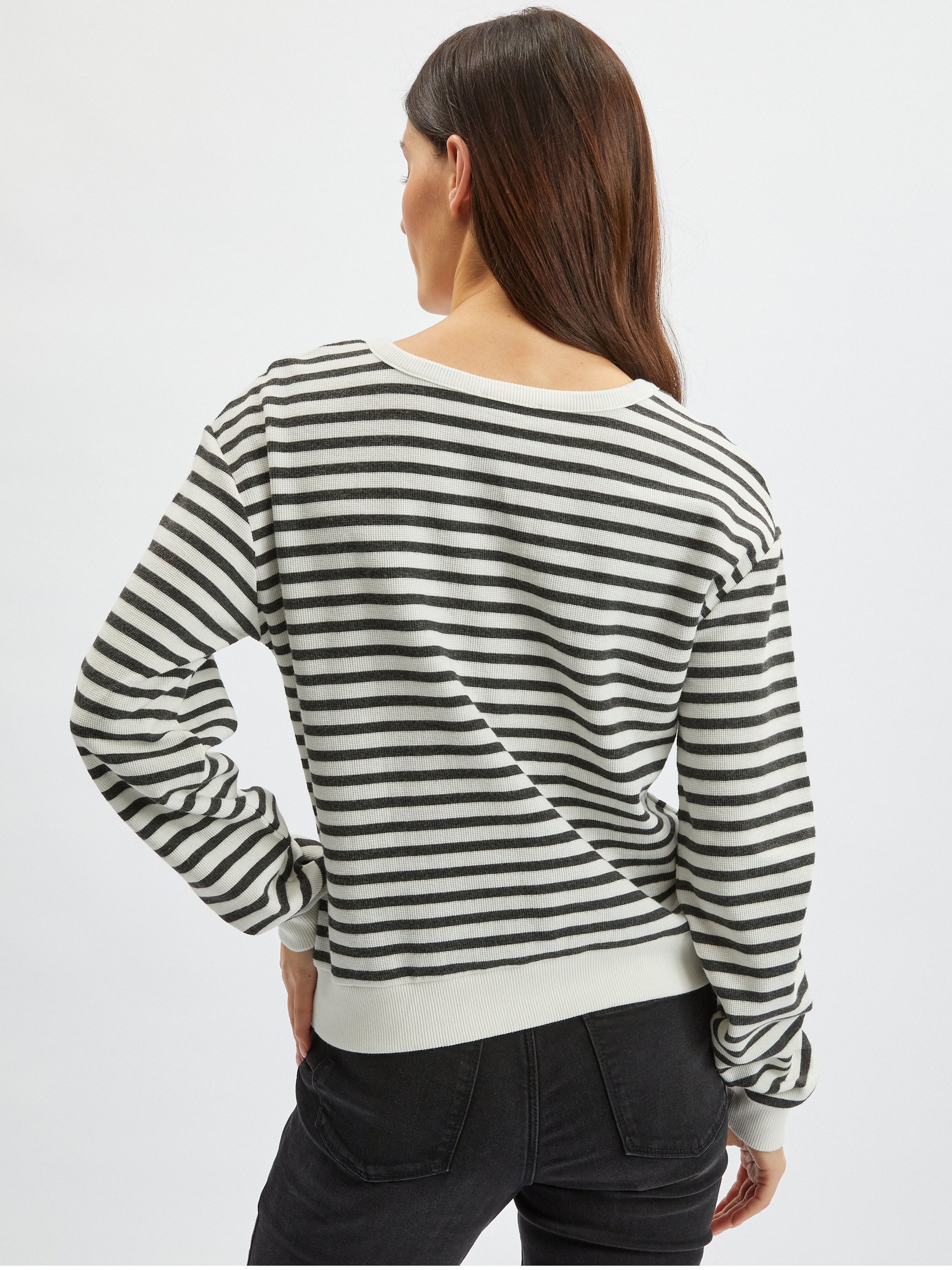 Schwarz-weiß gestreiftes Damen-Sweatshirt ORSAY