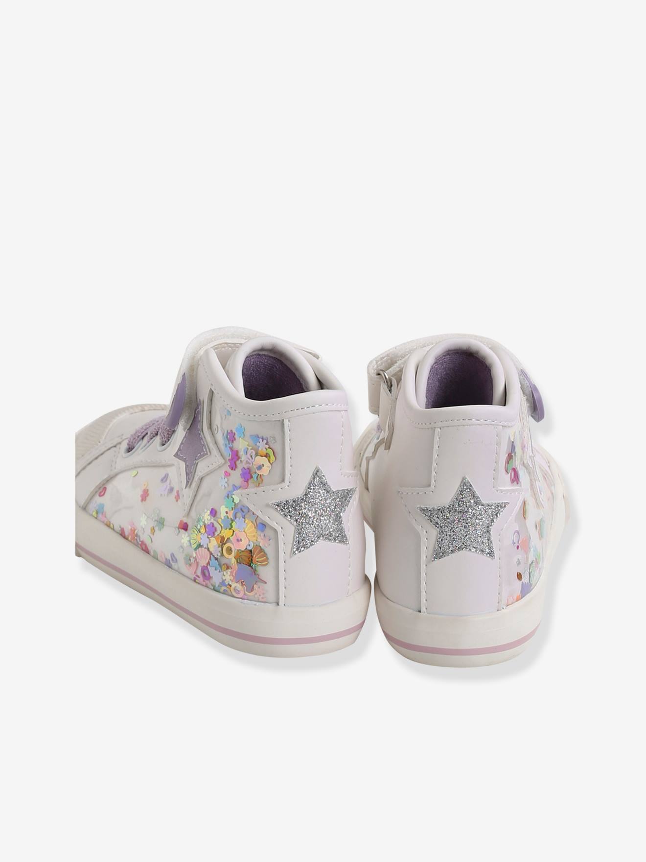 Baskets montantes fille coloris changeants collection maternelle lilas