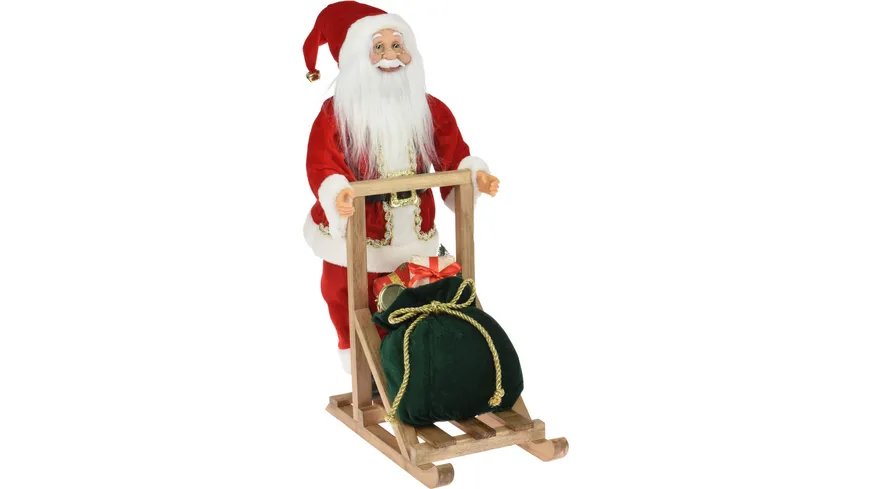 Weihnachtsmann auf Schlitten rot