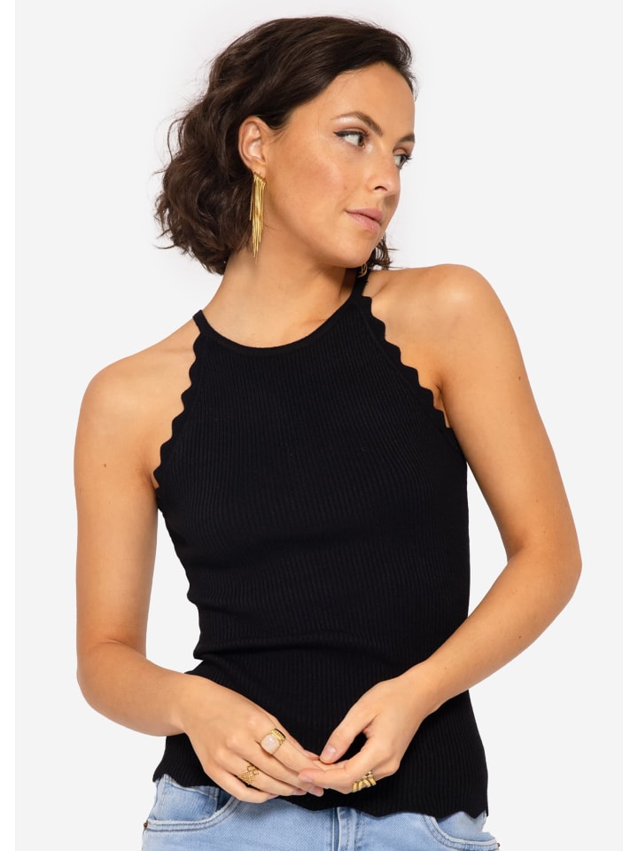 SASSYCLASSY Strick Top in schwarz günstig kaufen