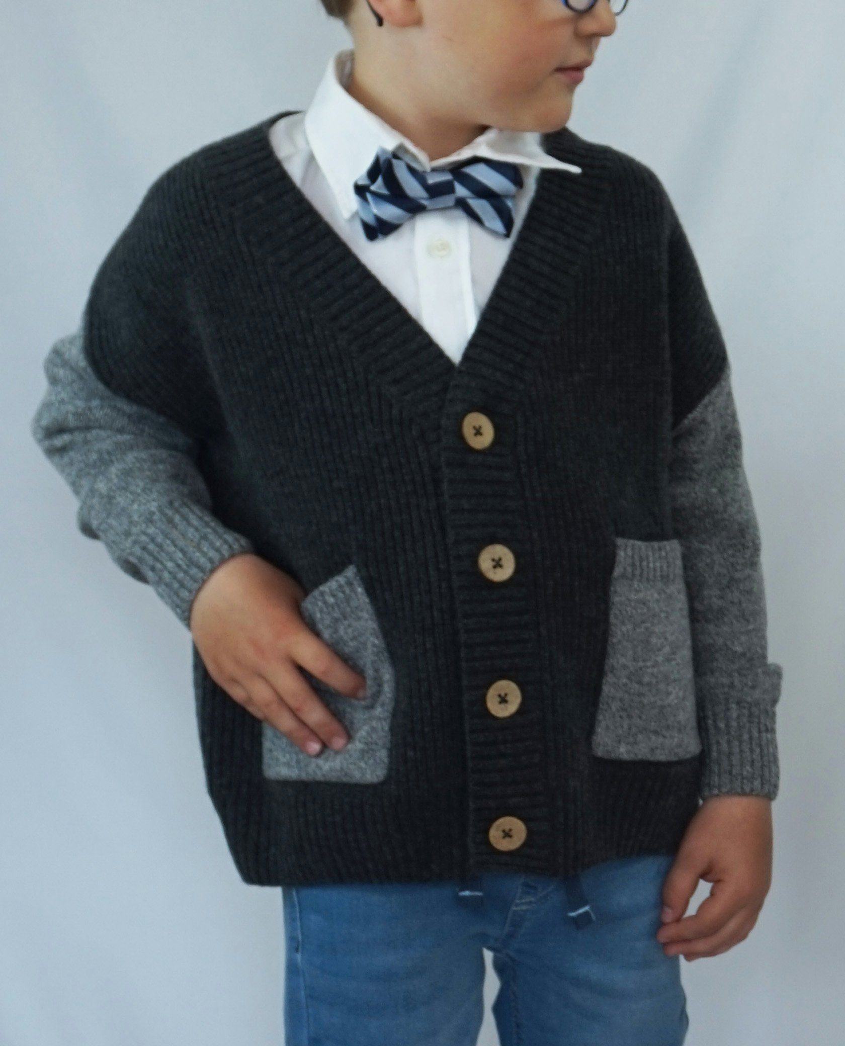 ferocino-Hamburg Cardigan Marco mit Knopfleiste, mehrfarbig, Fronttaschen