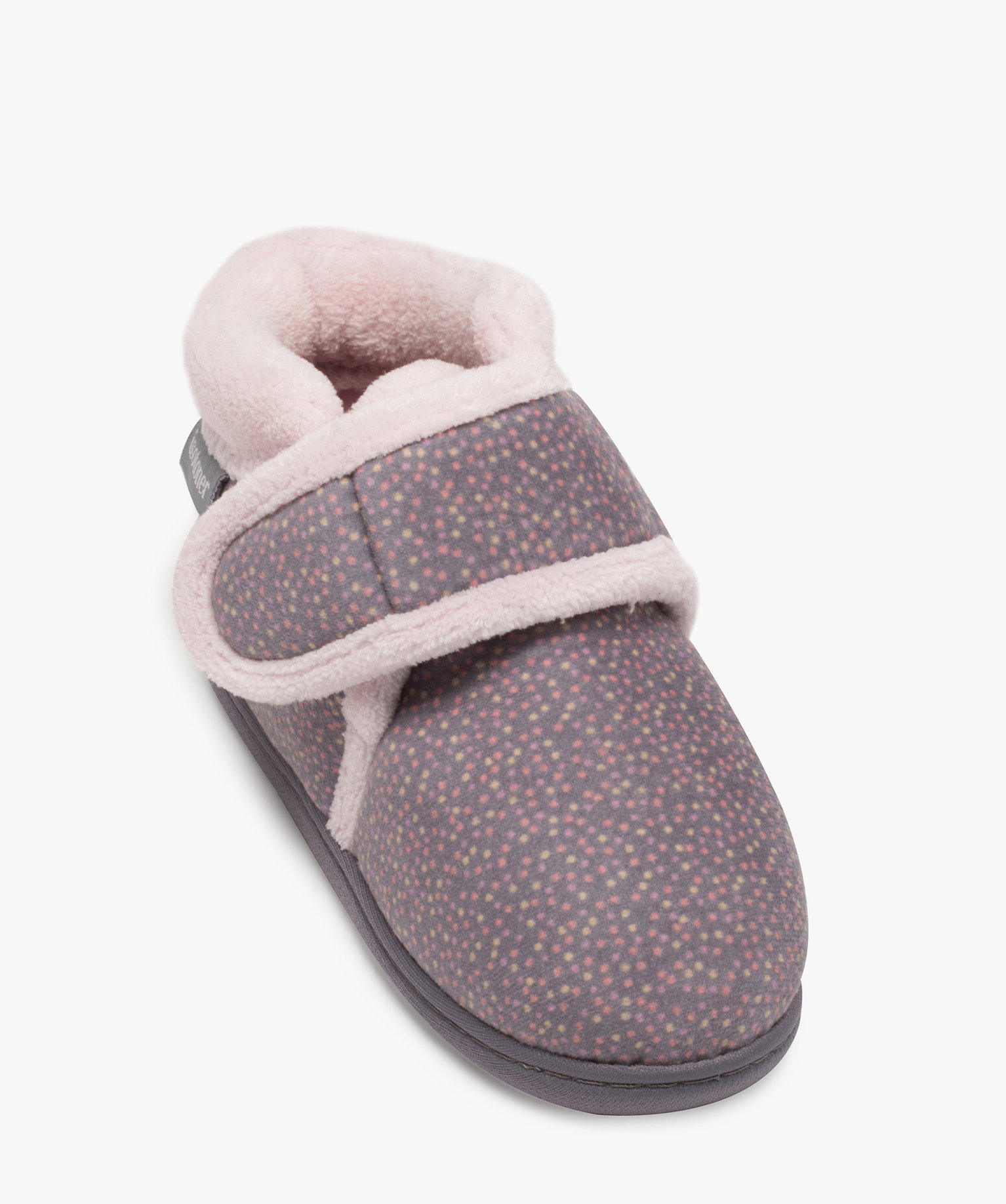 Chaussons fille bottillons à scratch - Isotoner violet | GEMO