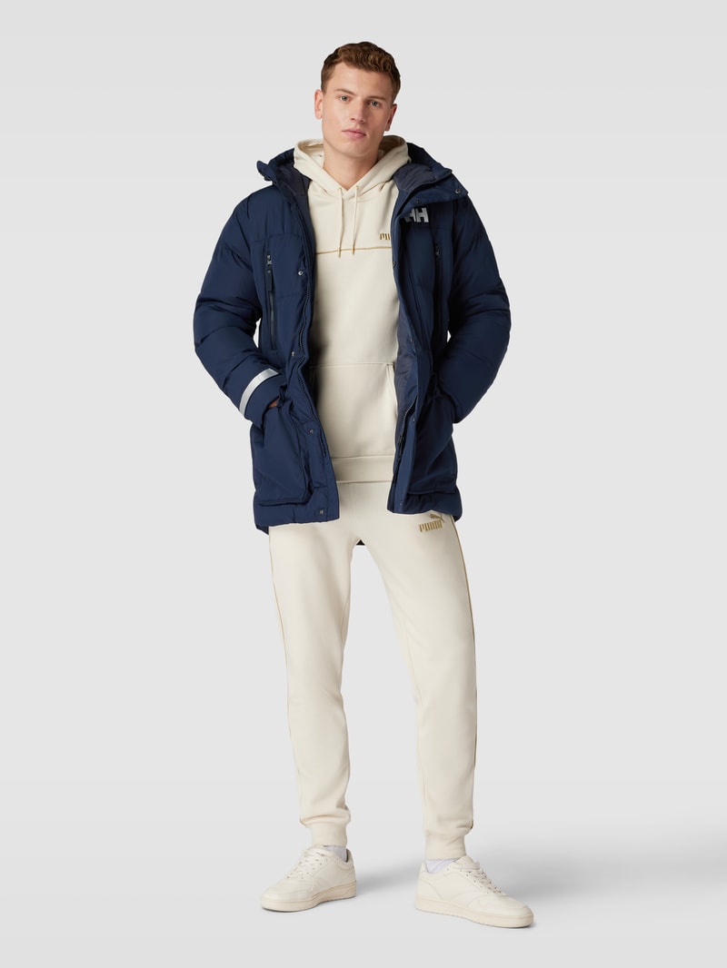 Steppjacke mit Logo-Print in marineblau