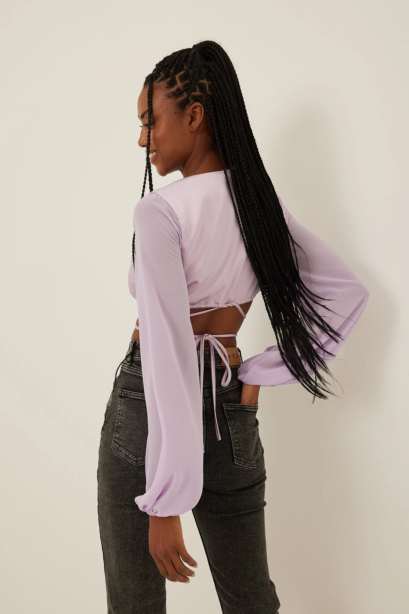 Bluse mit Schnürung in Taille