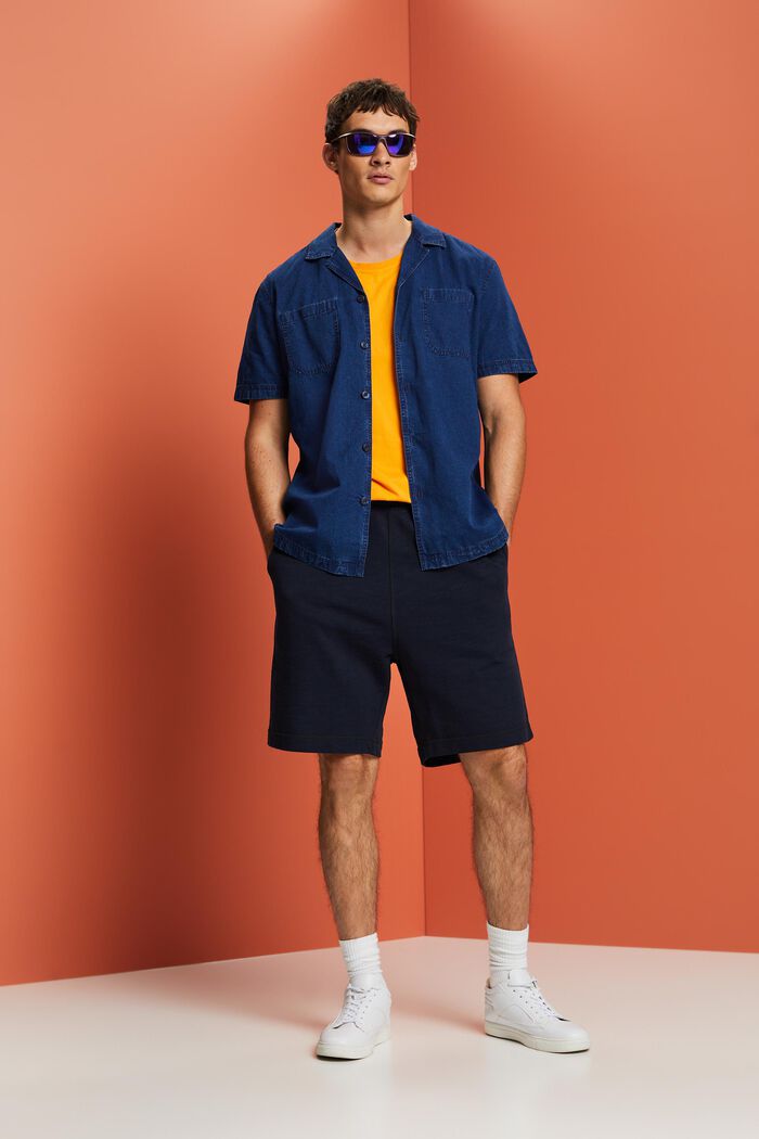 Kurzärmliges Jeanshemd, 100 % Baumwolle