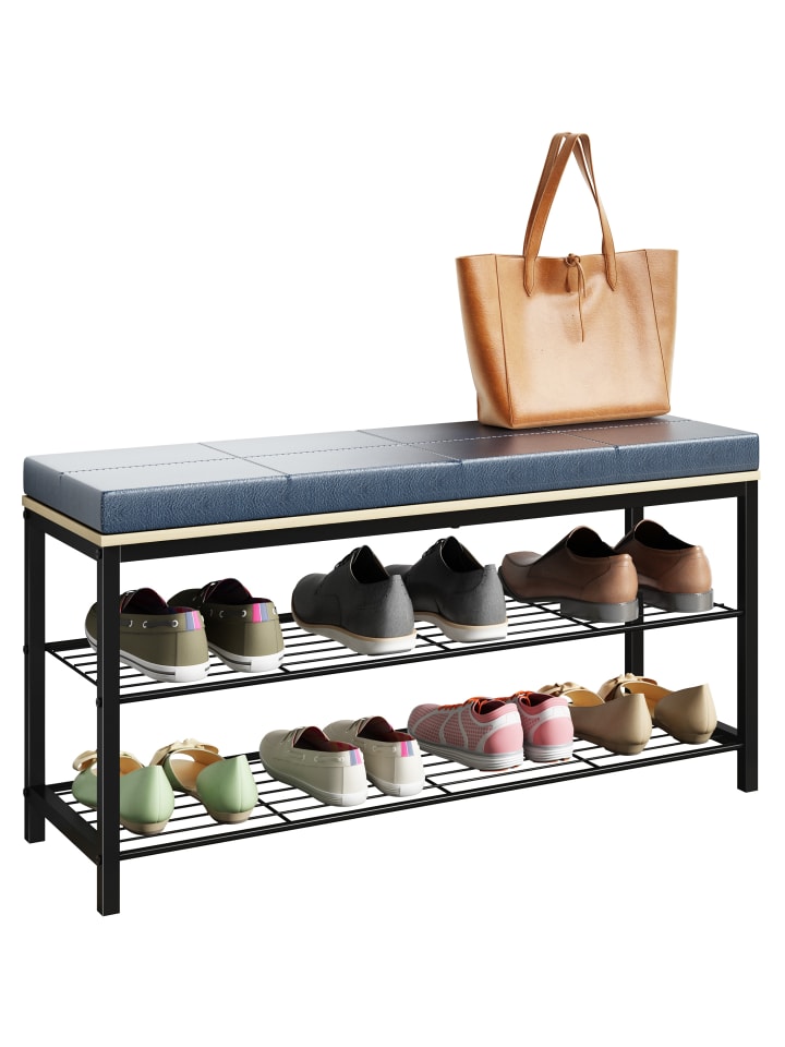 VCM  Metall Holz Sitzbank Schuhregal Schuhbank Taliro in Honig-Eiche günstig kaufen onesize