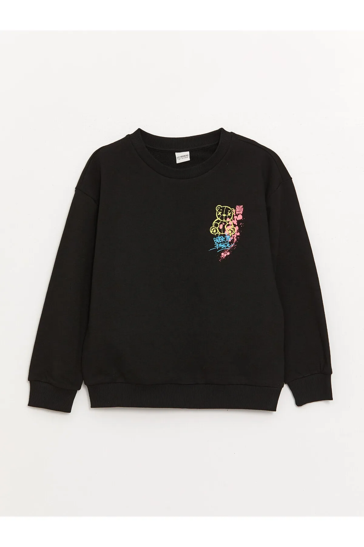 LC Waikiki  Bedrucktes Langarm-Sweatshirt und Strumpfhose für Mädchen mit Rundhalsausschnitt