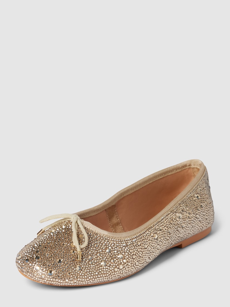 Ballerinas mit Ziersteinbesatz in gold