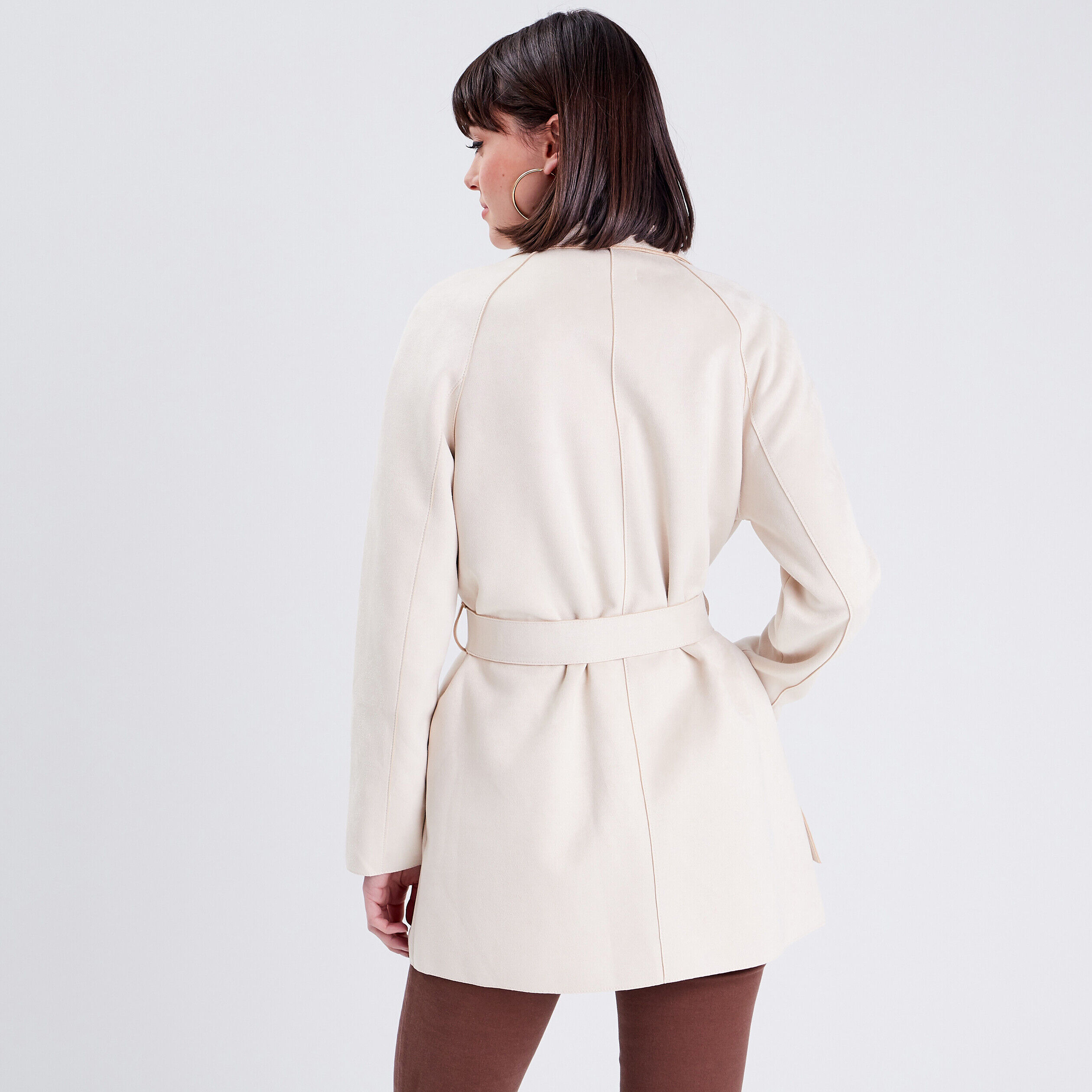 Trench droit ceinturé sable femme | Cache Cache