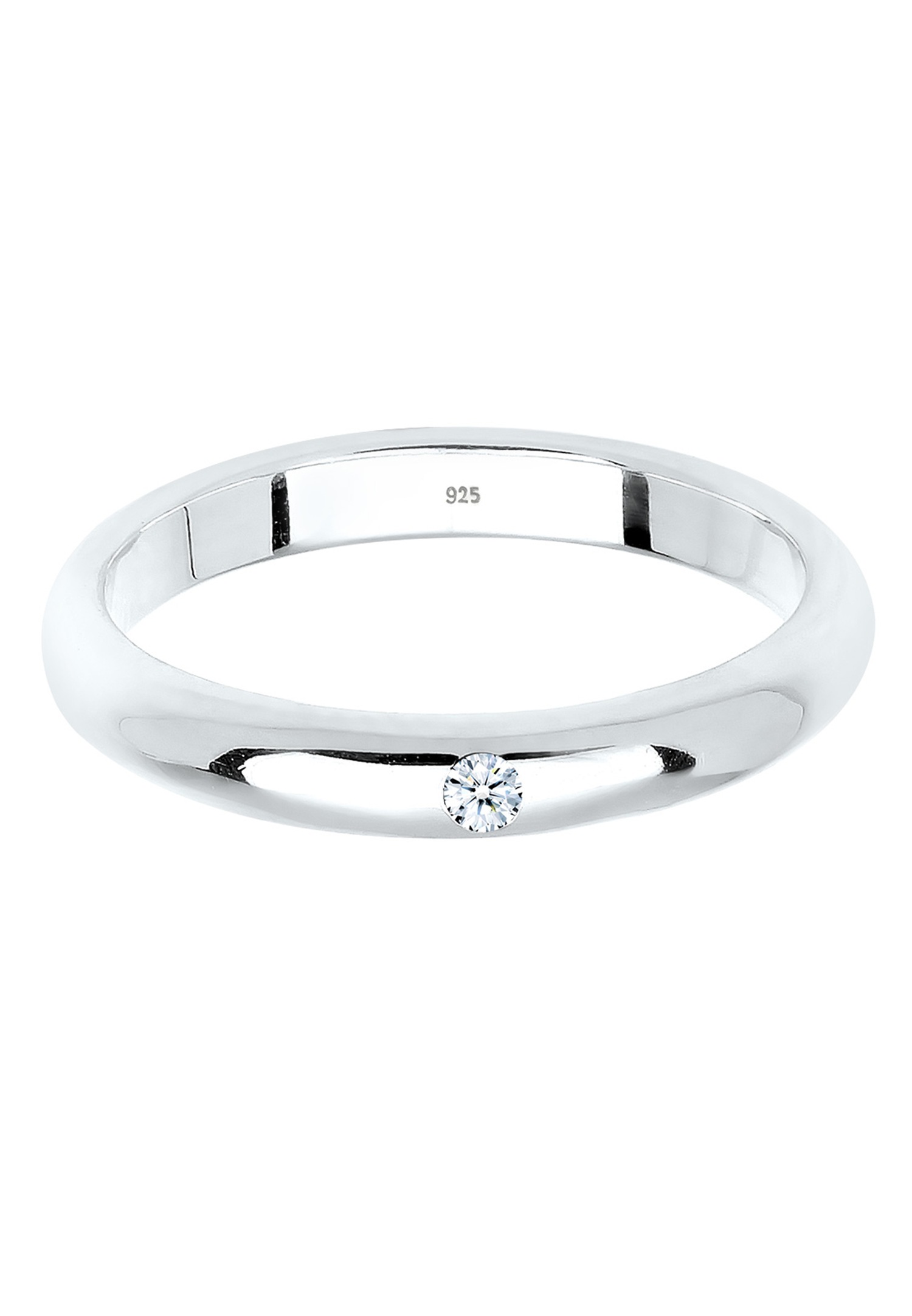Elli DIAMONDS moteriškas klasikinis žiedas su deimantu (0,03 ct.) iš 925 prabos sidabro