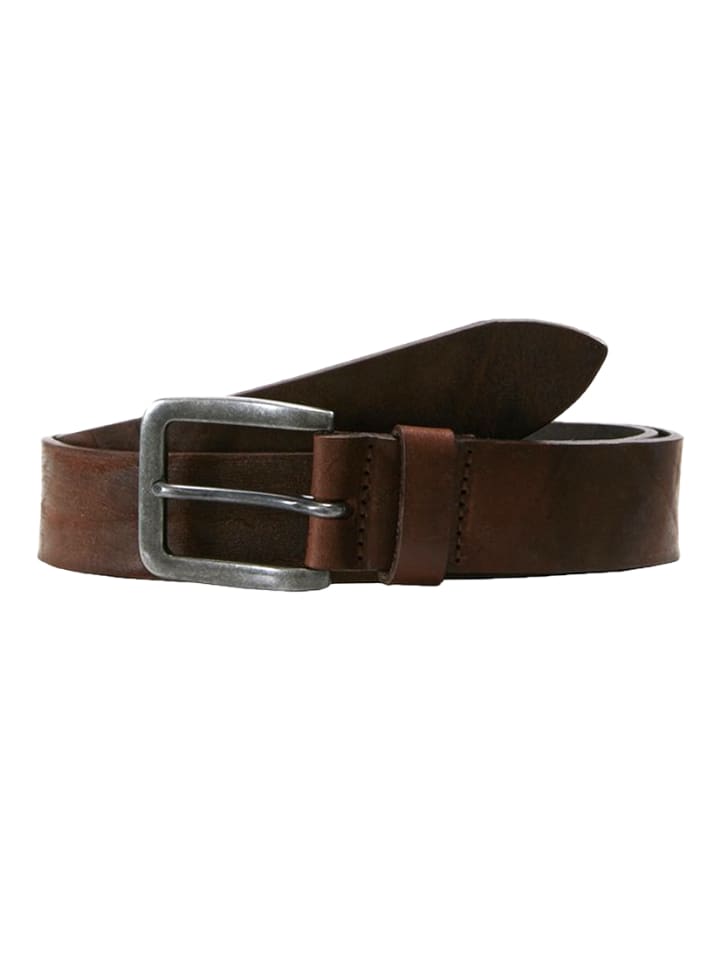Jack & Jones Ledergürtel JACVICTOR Leather Belt Metallstiftschnalle in Dunkelbraun günstig kaufen