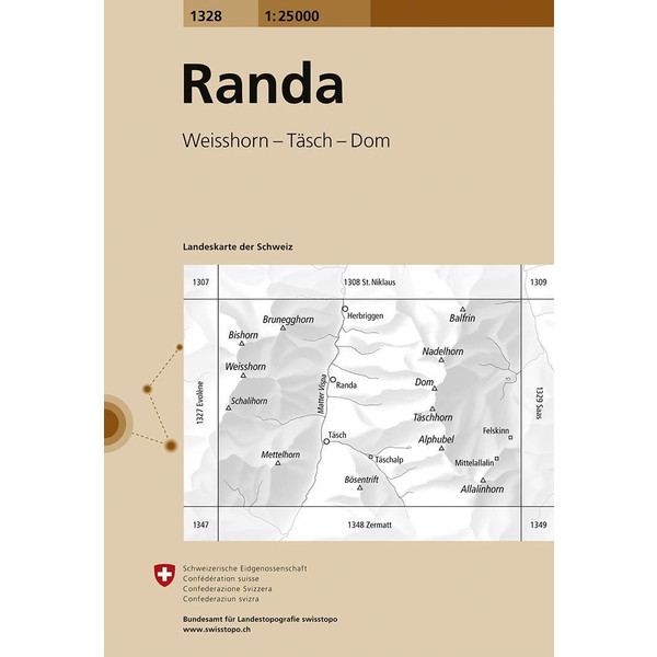 Swisstopo 1 : 25 000 Randa - Wanderkarte