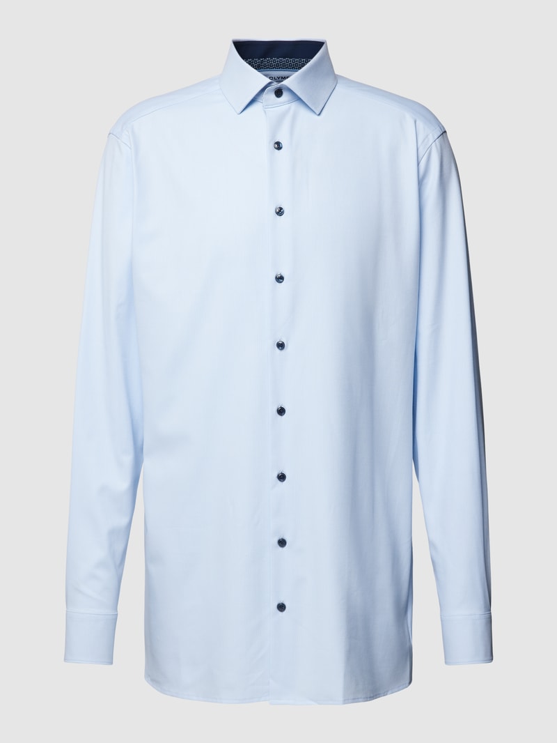PLUS SIZE Business-Hemd in unifarbenem Design in bleu