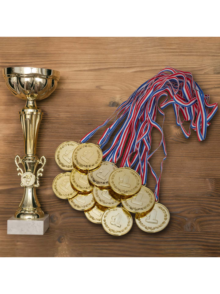 relaxdays 12 x Medaille in Gold günstig kaufen onesize