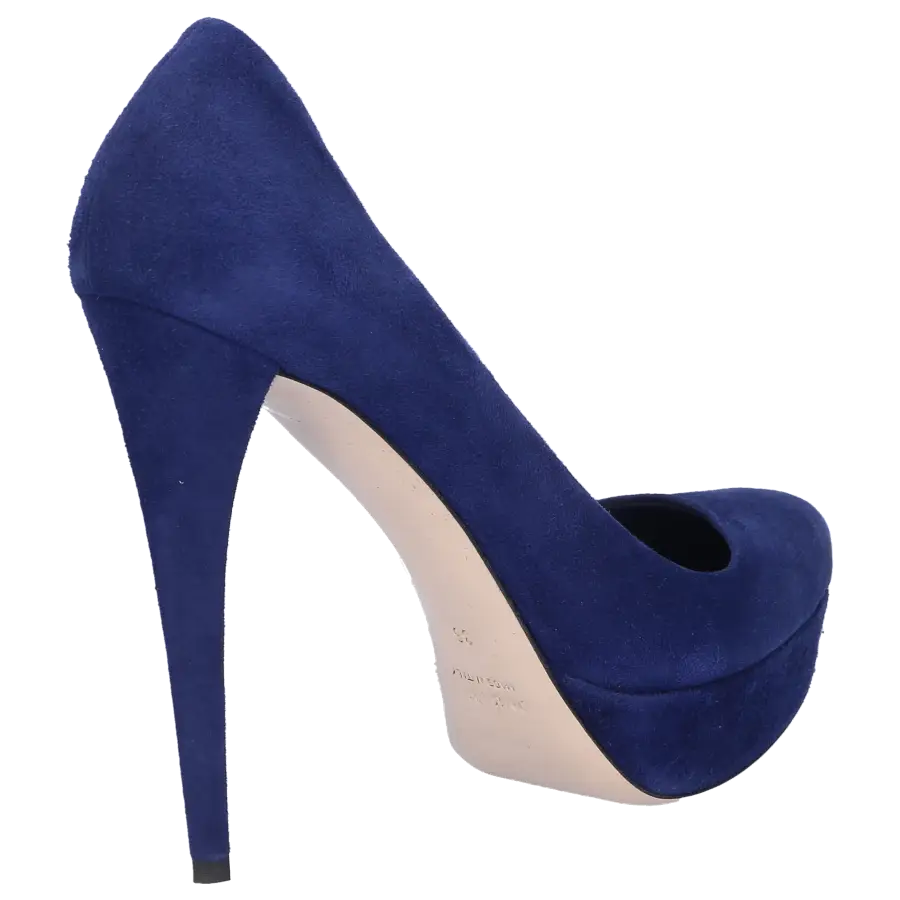 Miu Miu - Plateaupumps Veloursleder - blau