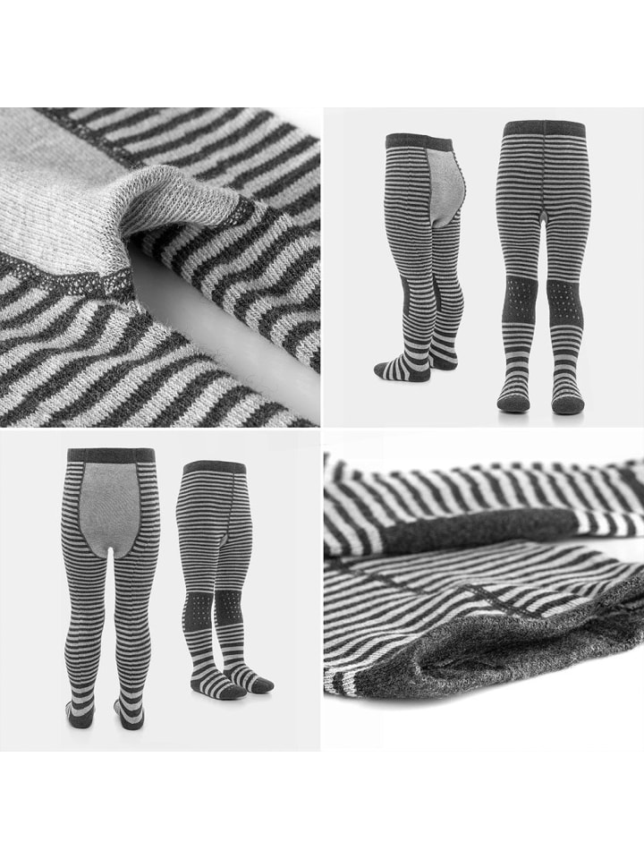 LaLoona Krabbelstrumpfhose - Streifen Grau - in grau,schwarz günstig kaufen