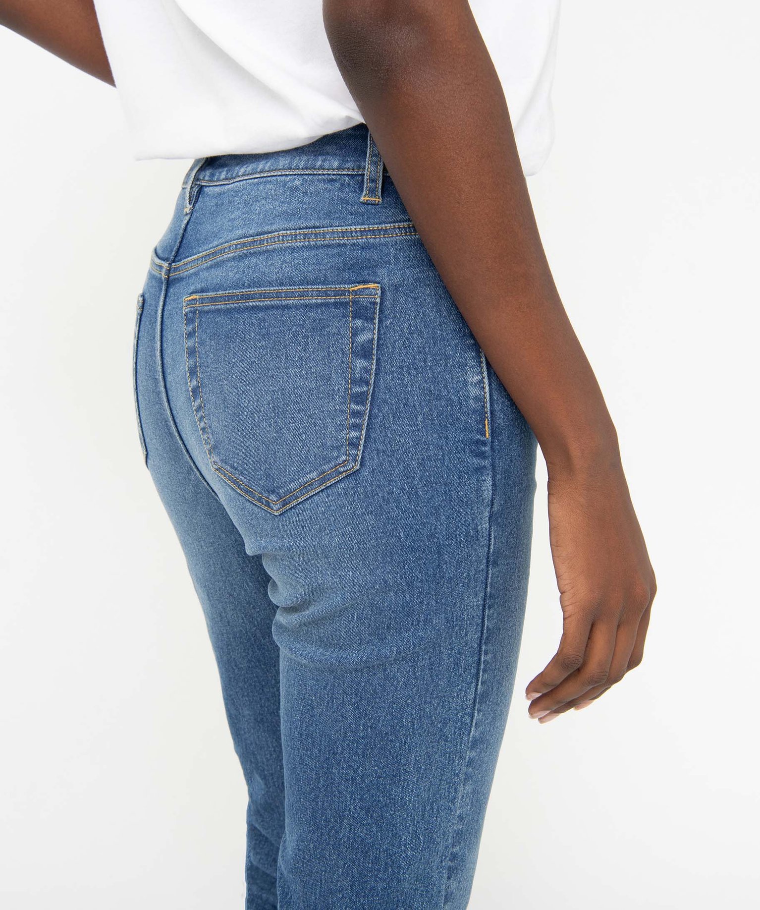 Jean femme coupe Slim taille haute – Longueur L30 stone | GEMO