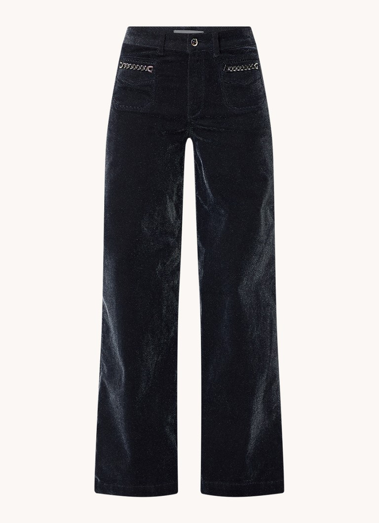 Calça jeans Mos Mosh MMColette de cintura alta e pernas largas com acabamento brilhante.