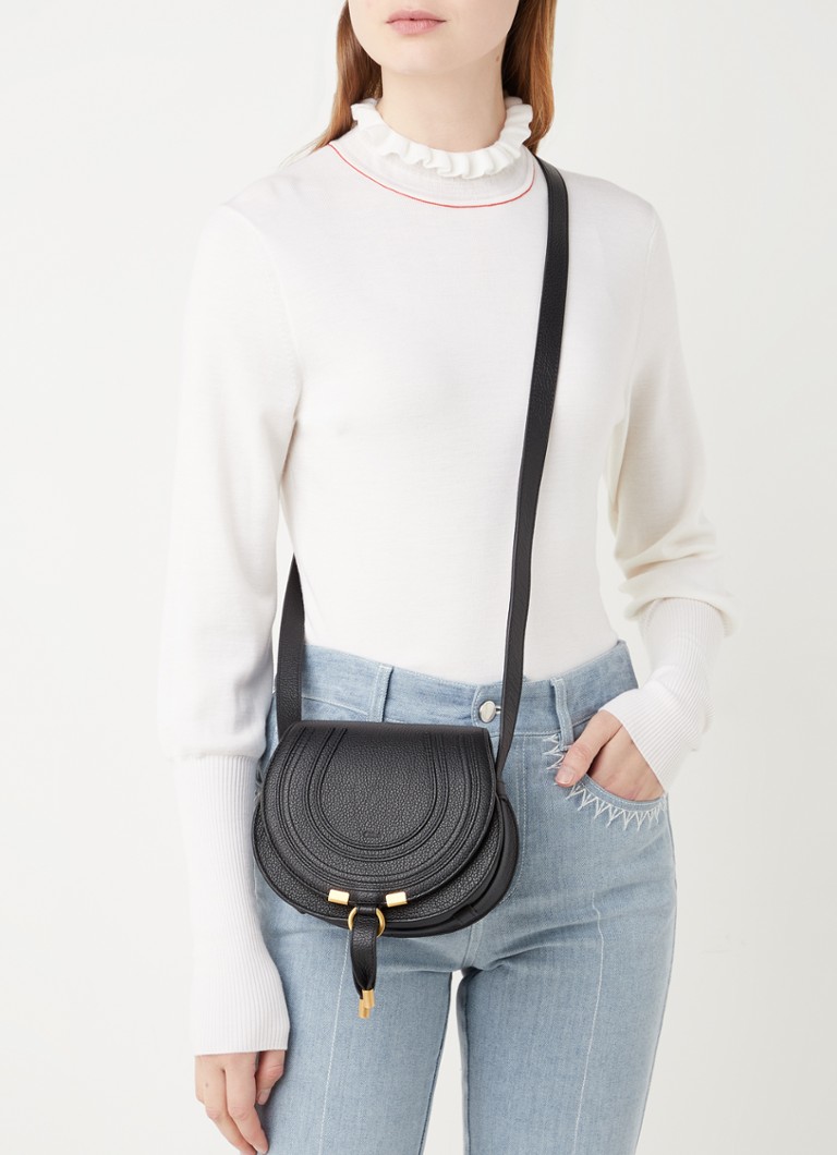 Borsa a tracolla piccola Chloé Marcie in pelle di vitello