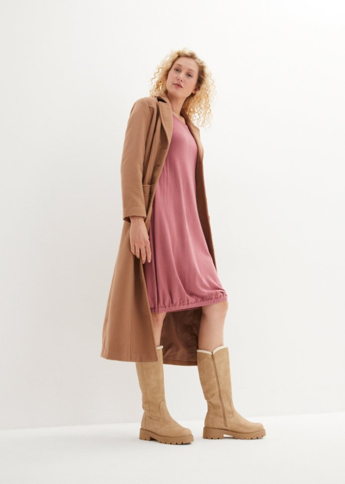 Feinstrickkleid in O-Silhouette, knieumspielend