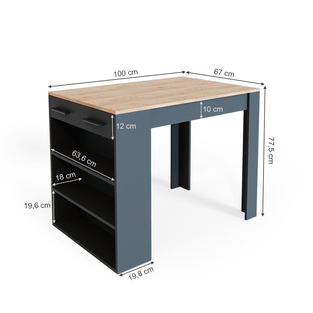 Vicco Bartisch Bartresen Stehtisch REPOSE Goldkraft Anthrazit