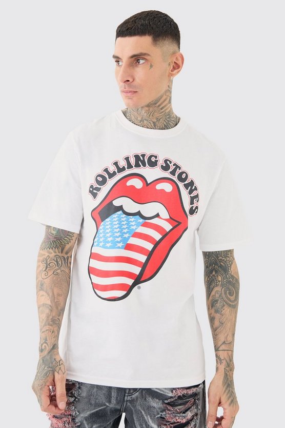 Tall Oversize T-Shirt mit Rolling Stones Print