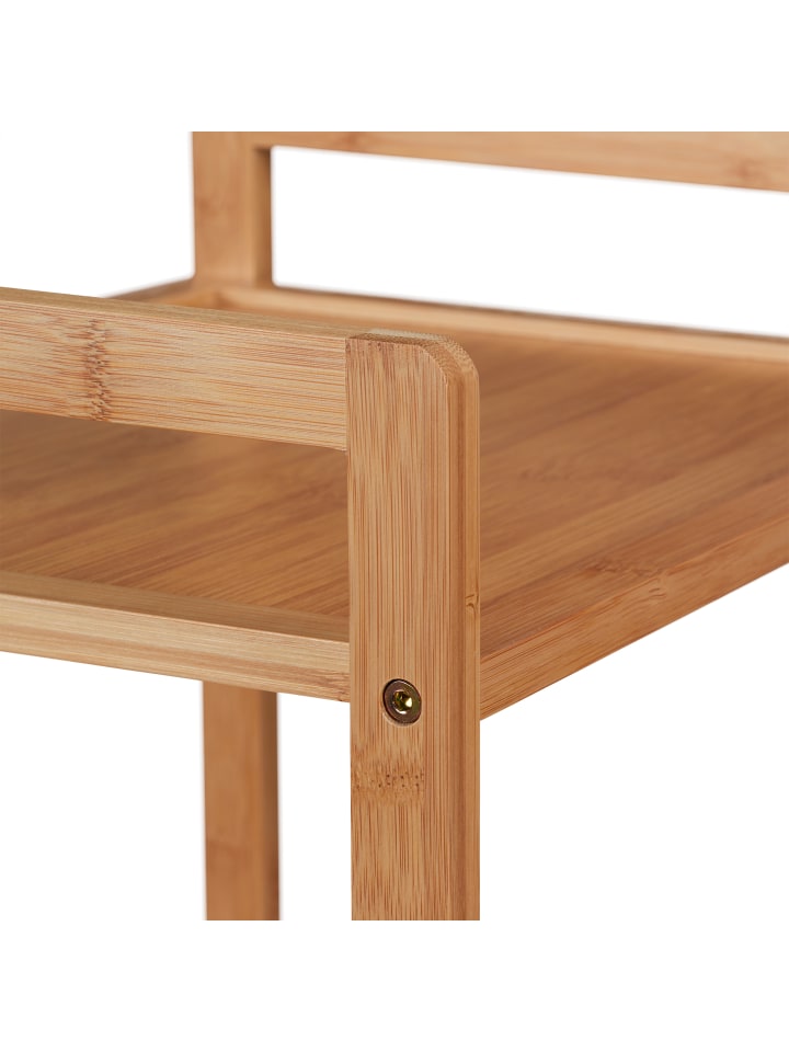 relaxdays Badregal mit Wäschekorb in Natur - (B)44 x (H)96 x (T)34 cm günstig kaufen onesize
