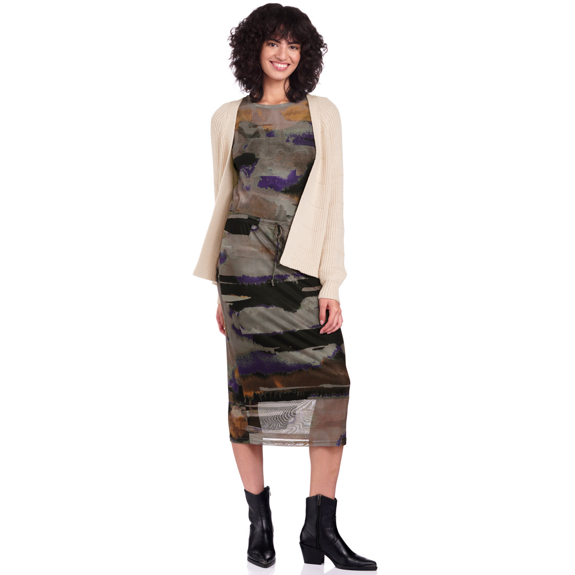 Damen Strickjacke aus Rippstrick