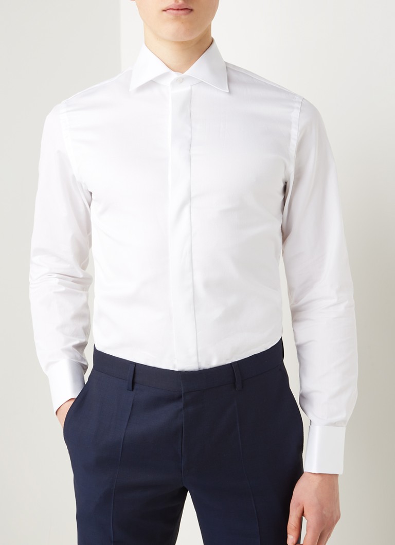 Profuomo majica za pušenje slim fit u bijeloj boji