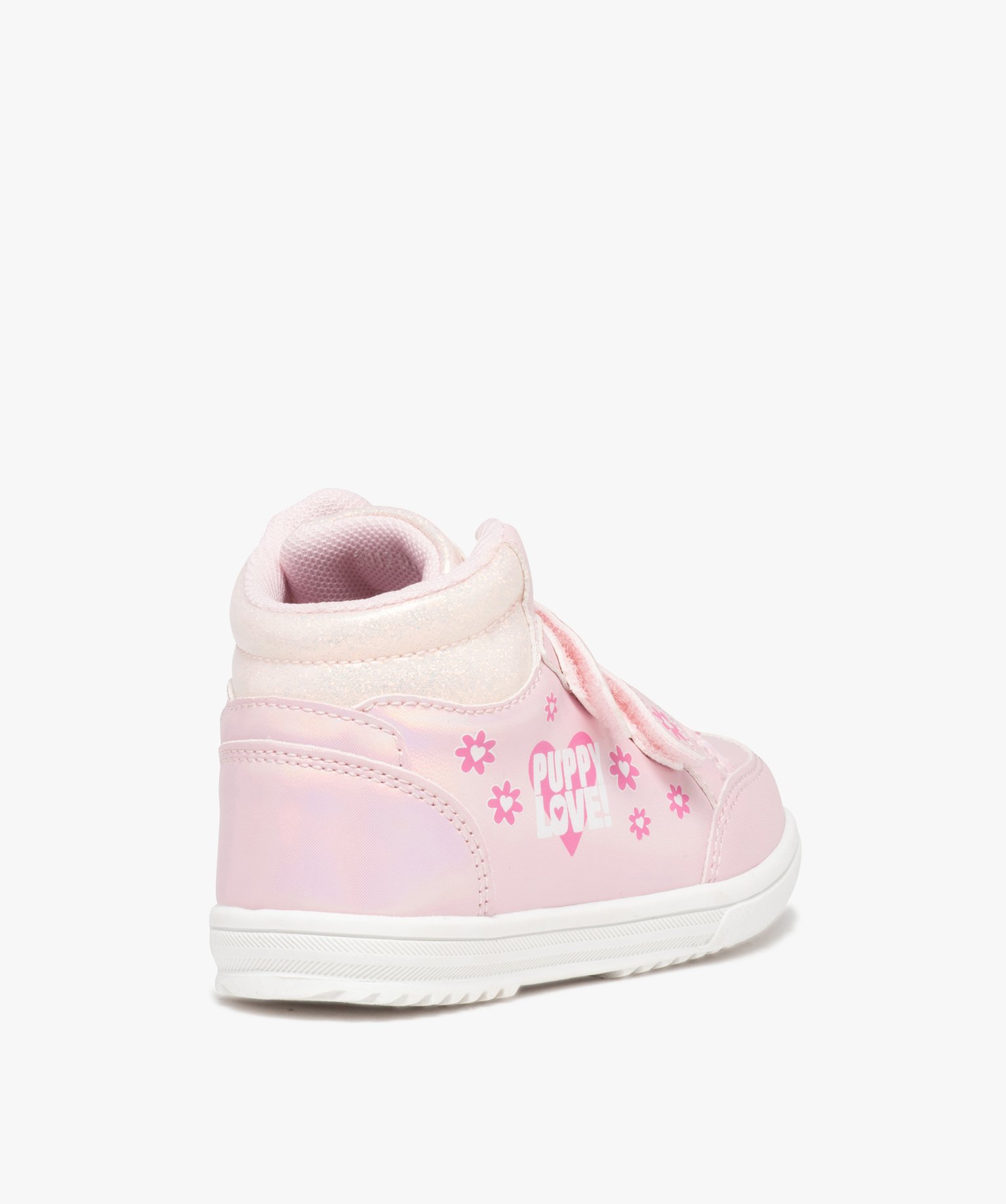Baskets fille mid-cut irisées à scratch – Pat’ Patrouille rose | GEMO