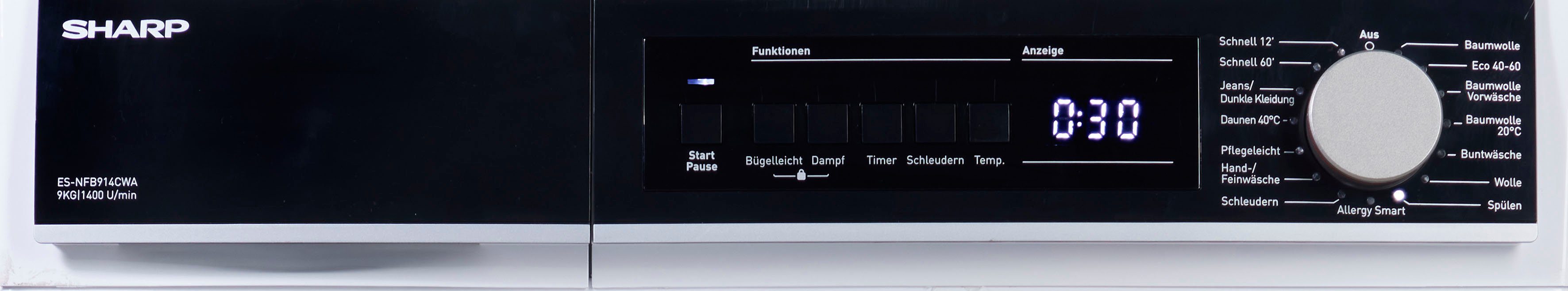 Sharp Waschmaschine ES-NFB914CWA-DE, 9 kg, 1400 U/min