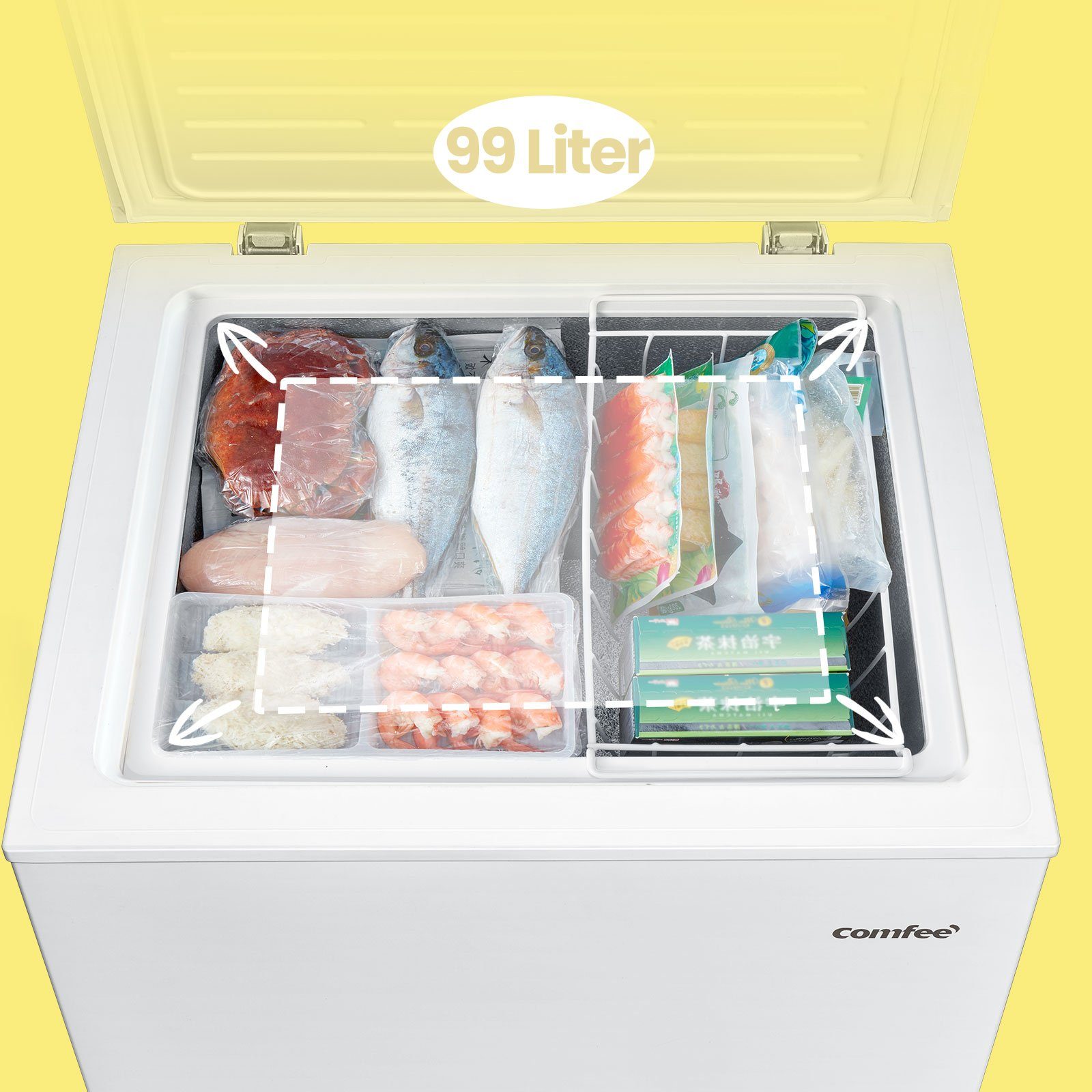 comfee Gefriertruhe RCC100WH2(E), 54.5 cm breit, 99 l