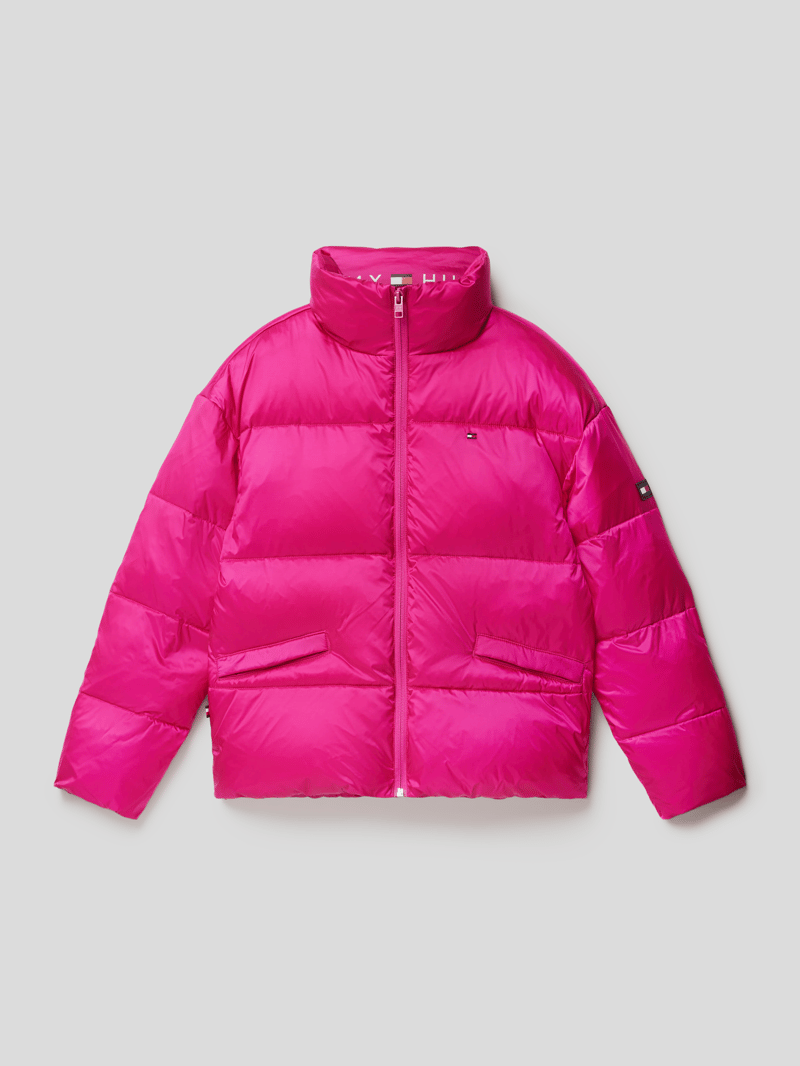 Steppjacke mit Label-Details Modell 'BOXY' in fuchsia