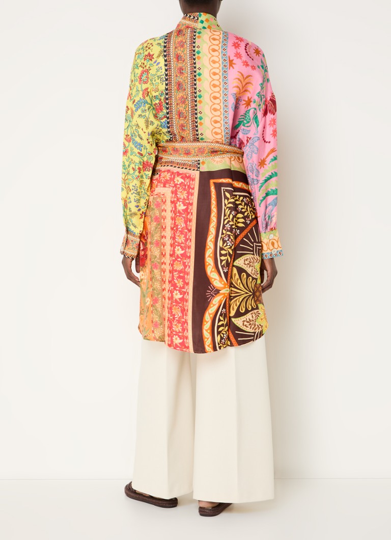 Farm Rio  Blouse met print en strikceintuur