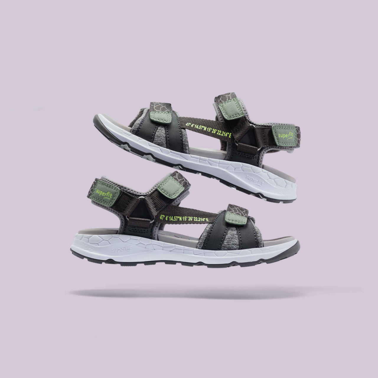 CRISS CROSS - Grau Sandale mit Klettverschluss