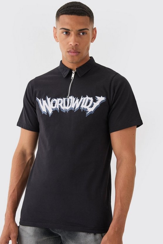Poloshirt mit Worldwide-Print