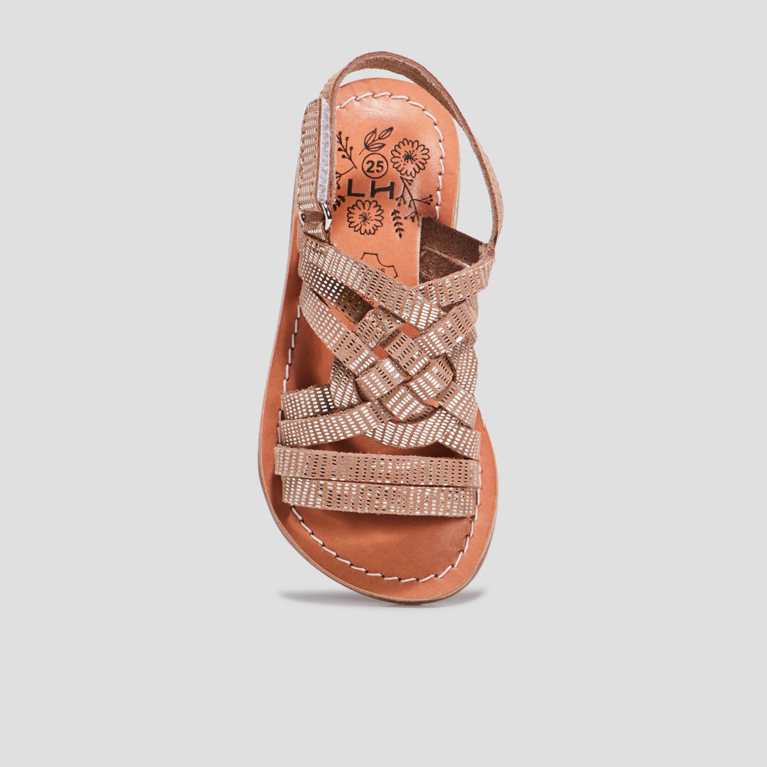 Sandales en cuir couleur bronze fille | La Halle